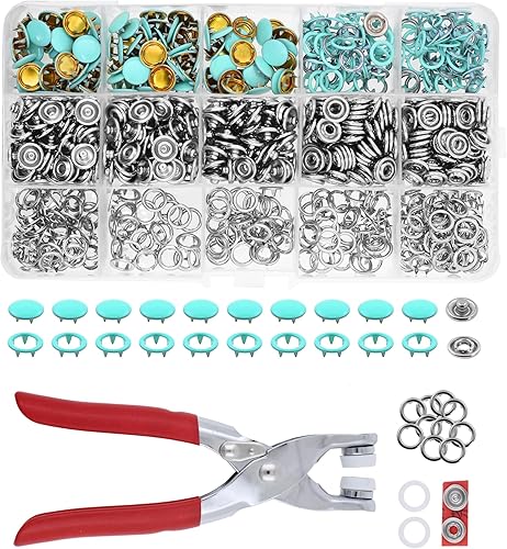 Miniatura 8 de Mandala Crafts Kit de botones a presión de metal  Botones a presión y herramienta de cierre a presión  Botones de presión de metal coloridos de