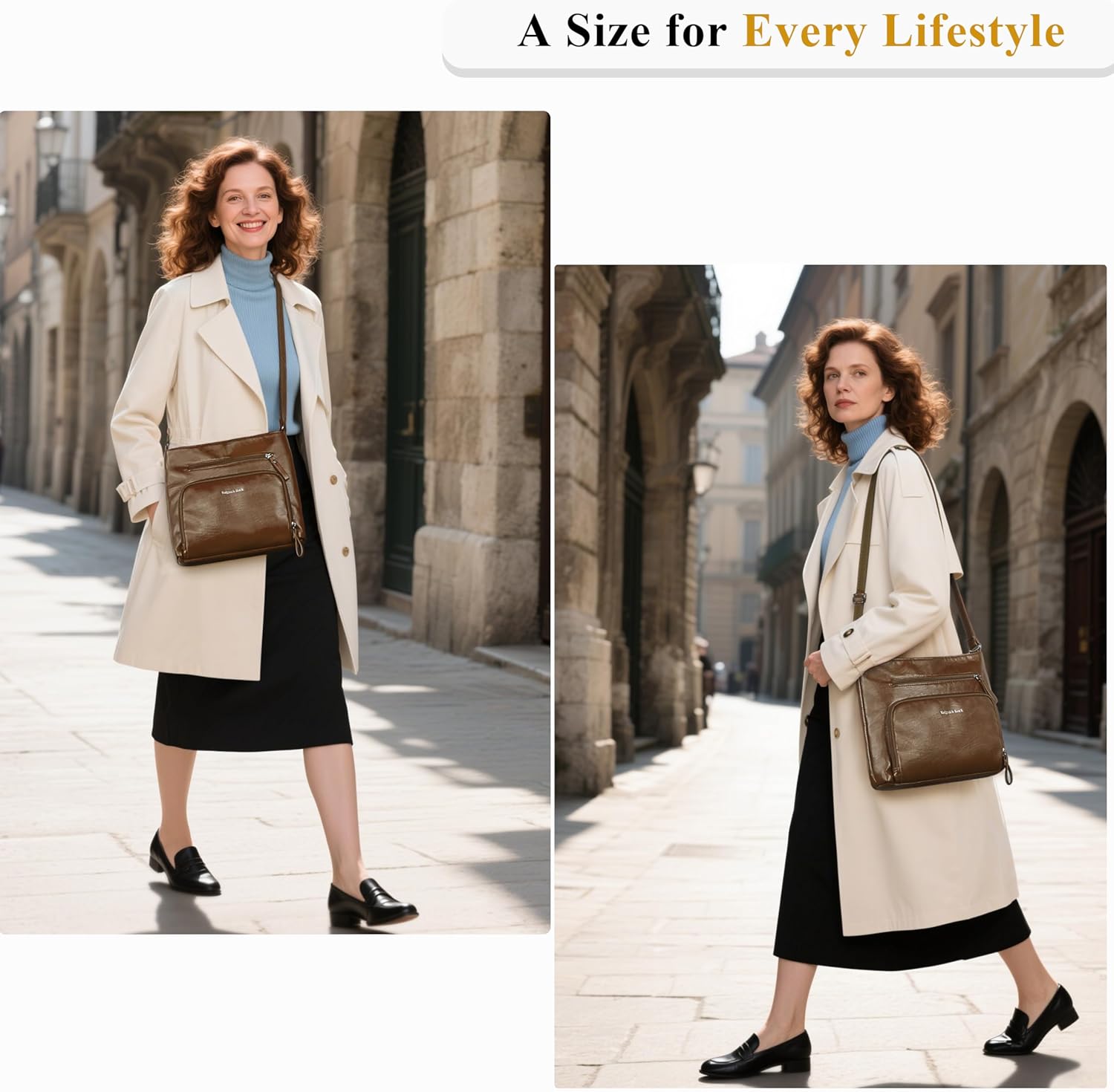 Crossbody Purses for Women Soft Vegan Leather Cross Body Handbag Lightweight Medium Shoulder Purse Travel Casual Bag - Image 2