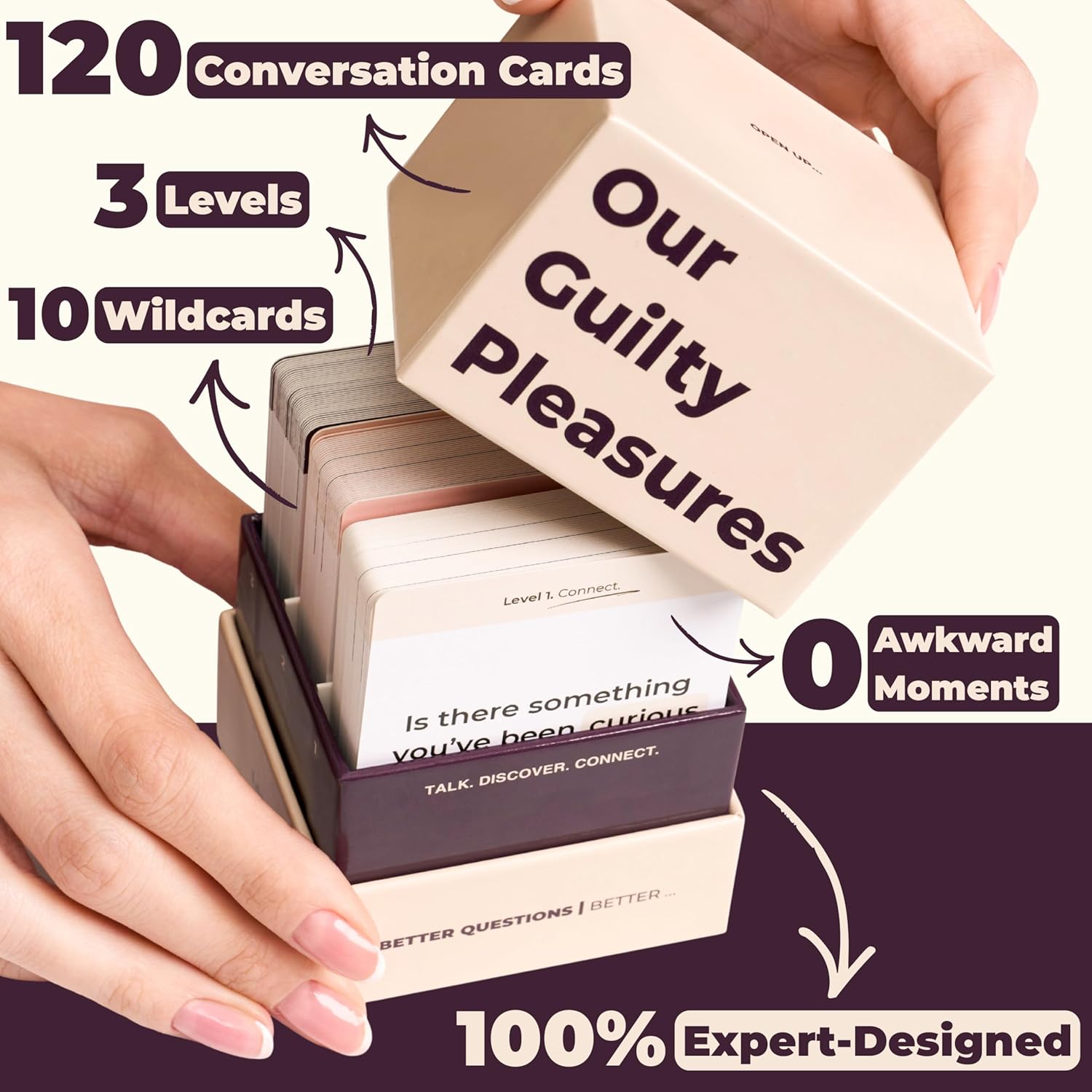 Couples Card Game Perfect for Date Night - The Best Spicy Conversation Cards - 120 Cards - 3 Exciting Levels - Image 2