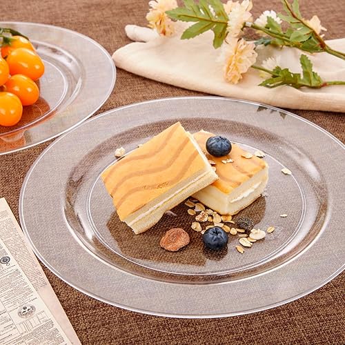 Miniatura 4 de bUCLA 30 platos de plástico transparente desechables, platos de plástico transparente resistentes de 10.25 pulgadas para fiestas y bodas