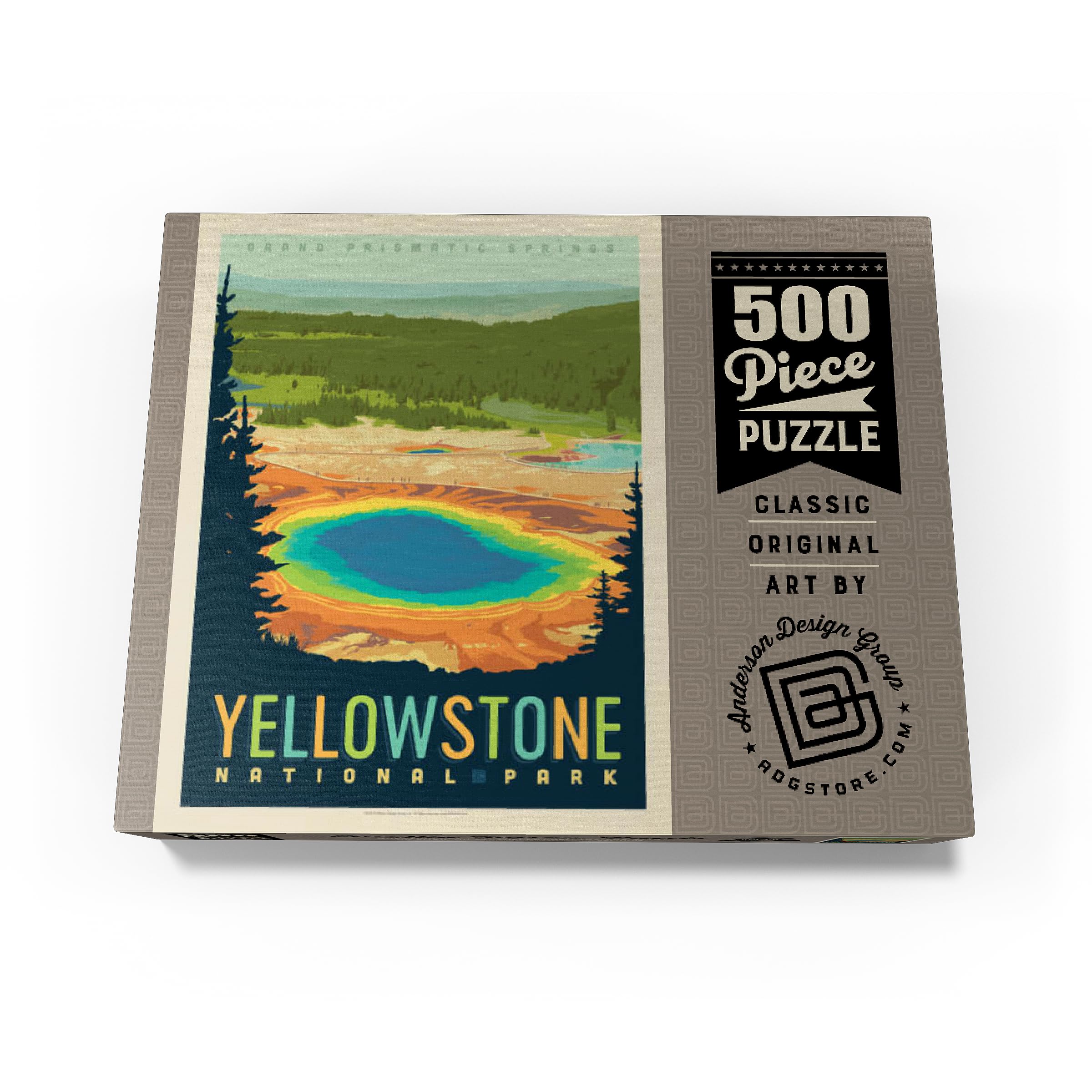 Yellowstone Grand Prismatic Spring 500-Piece Puzzle – Vibrant Vintage Travel Poster, Premium Adult Jigsaw - View #5