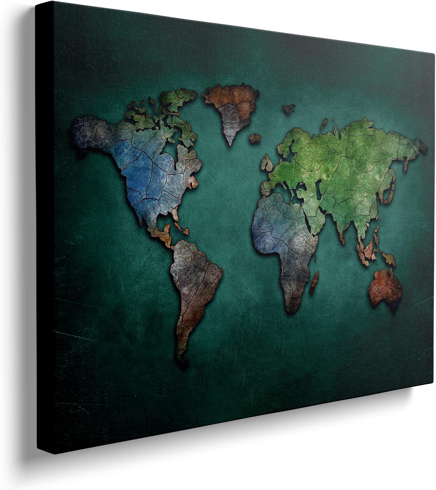 SINGLEAART Wall Art for Room Decor Canvas Prints 12" x 16" Small Size World Map Posters Stretched On Wood Frame Painting Modern Abstract Decoration for Home And Office Waterproof