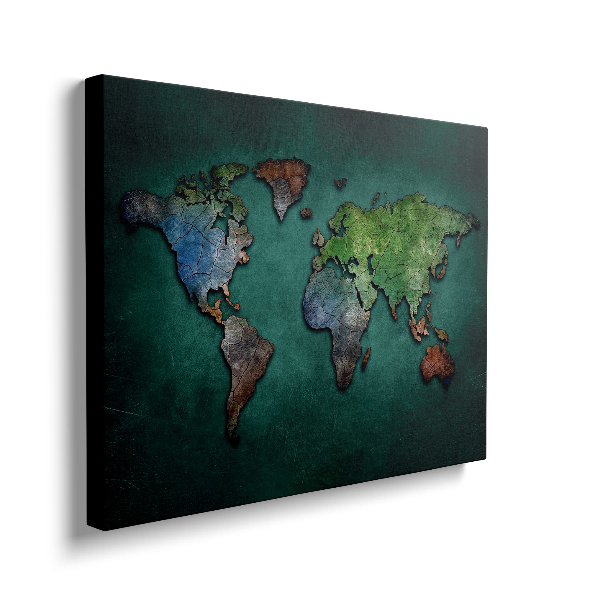 SINGLEAART Wall Art for Room Decor Canvas Prints 12" x 16" Small Size World Map Posters Stretched On Wood Frame Painting Modern Abstract Decoration for Home And Office Waterproof