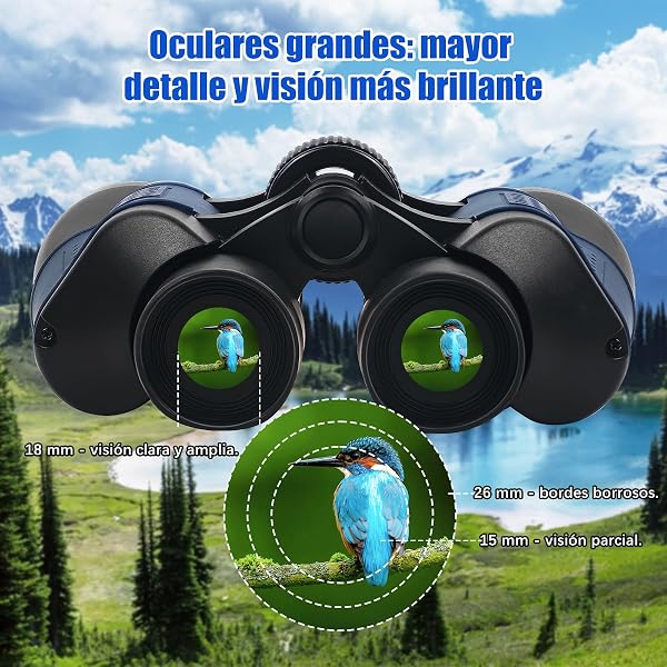 Prismáticos Profesionales 20 X 50, Binoculares para Adultos con prismas BAK-4 y Lentes FMC, Antiniebla e Impermeables con Adaptador para Smartphone de Aves, Caza, Senderismo (Azul) - 2