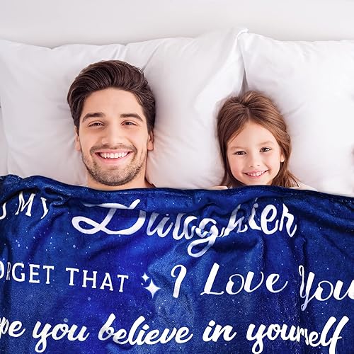 Miniatura 3 de Manta de regalo para mi hija de papá como regalo de cumpleaños, manta de león a mi hija, manta de franela ultra suave, manta de cama ligera de 80 x