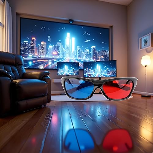 Miniatura 4 de 1 unids negro adulto marco negro rojo azul gafas 3D para anaglifo dimensional juego de película 3D gafas de visualización