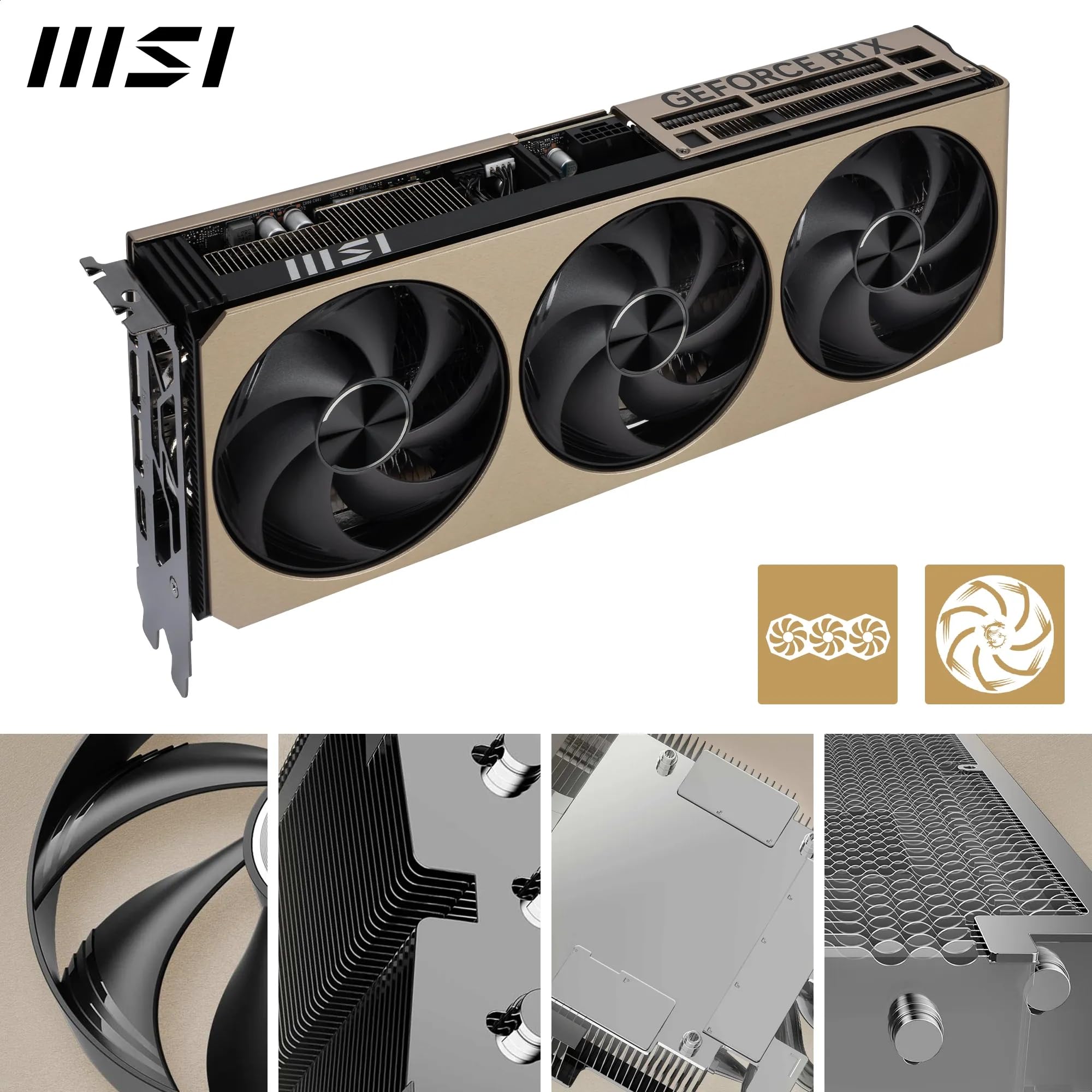 MSI NVIDIA GeForce RTX 5070 Ti 16G Inspire 3X OC Carte Graphique 16 Go GDDR7 (28 Gb/s/256 Bits), Refroidissement à Triple Ventilateur STORMFORCE - HDMI 2.1b, DisplayPort 2.1b, SFF Ready
