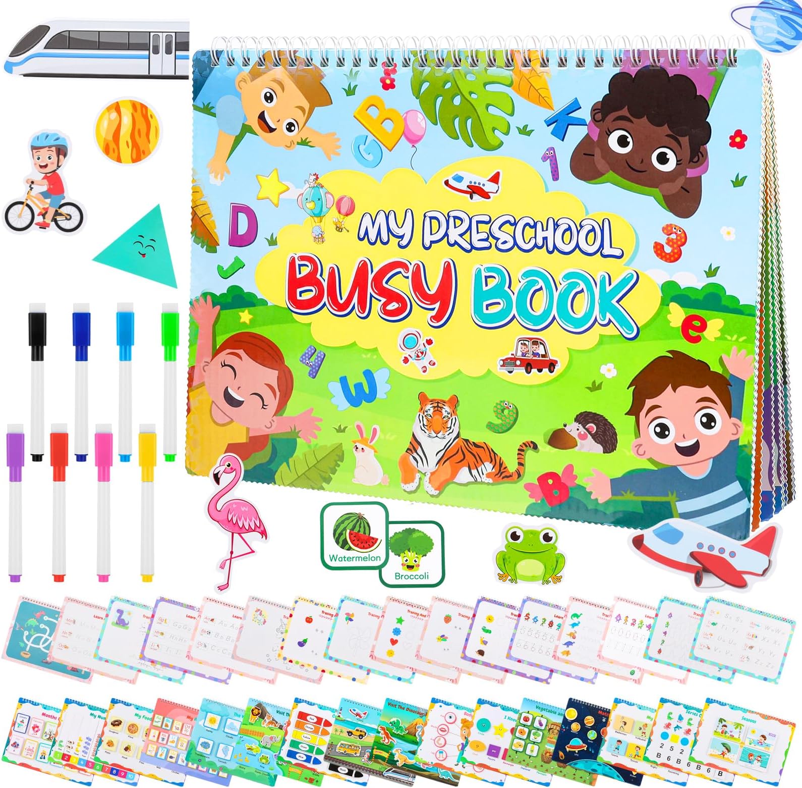 My First Baby Busy Books,Busy Board Toys Book Montessori Toddler Book Early Educational Learning Toy Pocket Chart Cards with Matching Game Puzzle