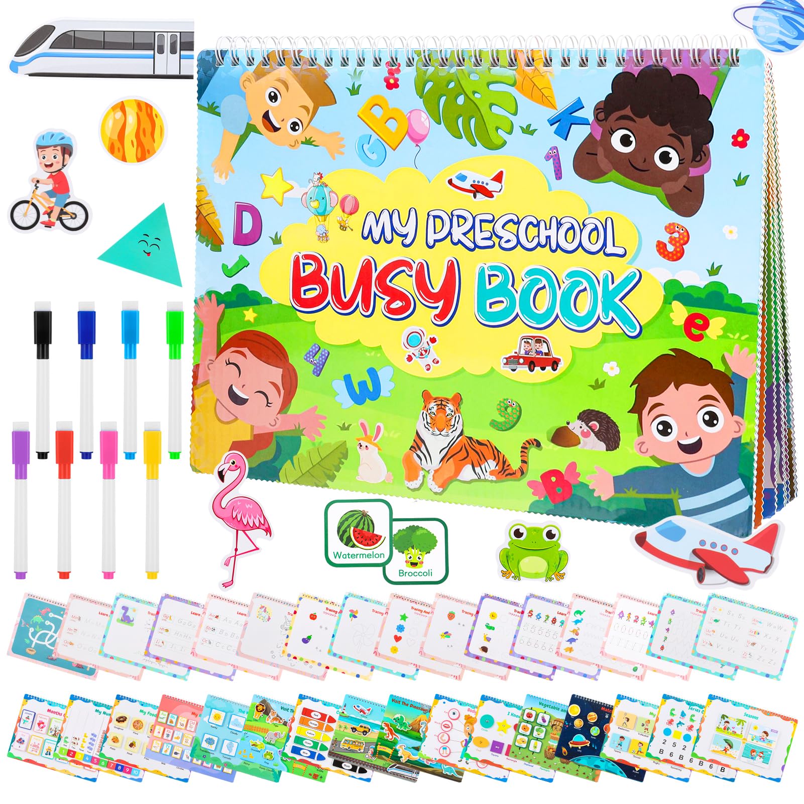 My First Baby Busy Books,Busy Board Toys Book Montessori Toddler Book Early Educational Learning Toy Pocket Chart Cards with Matching Game Puzzle