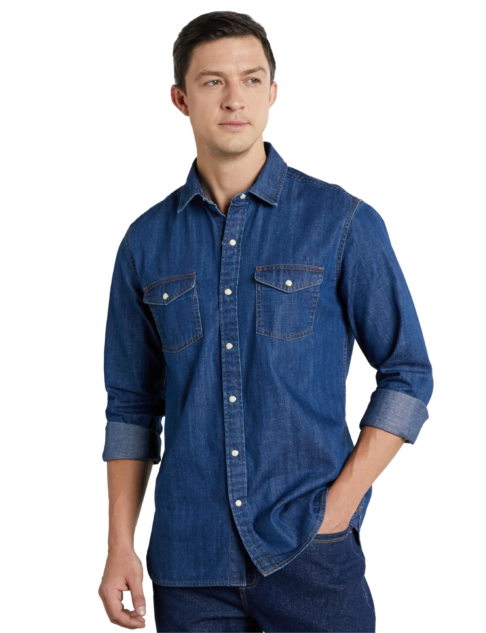 symbol premium Men's Casual Cotton Denim Shirt (Regular Fit)-picture-19