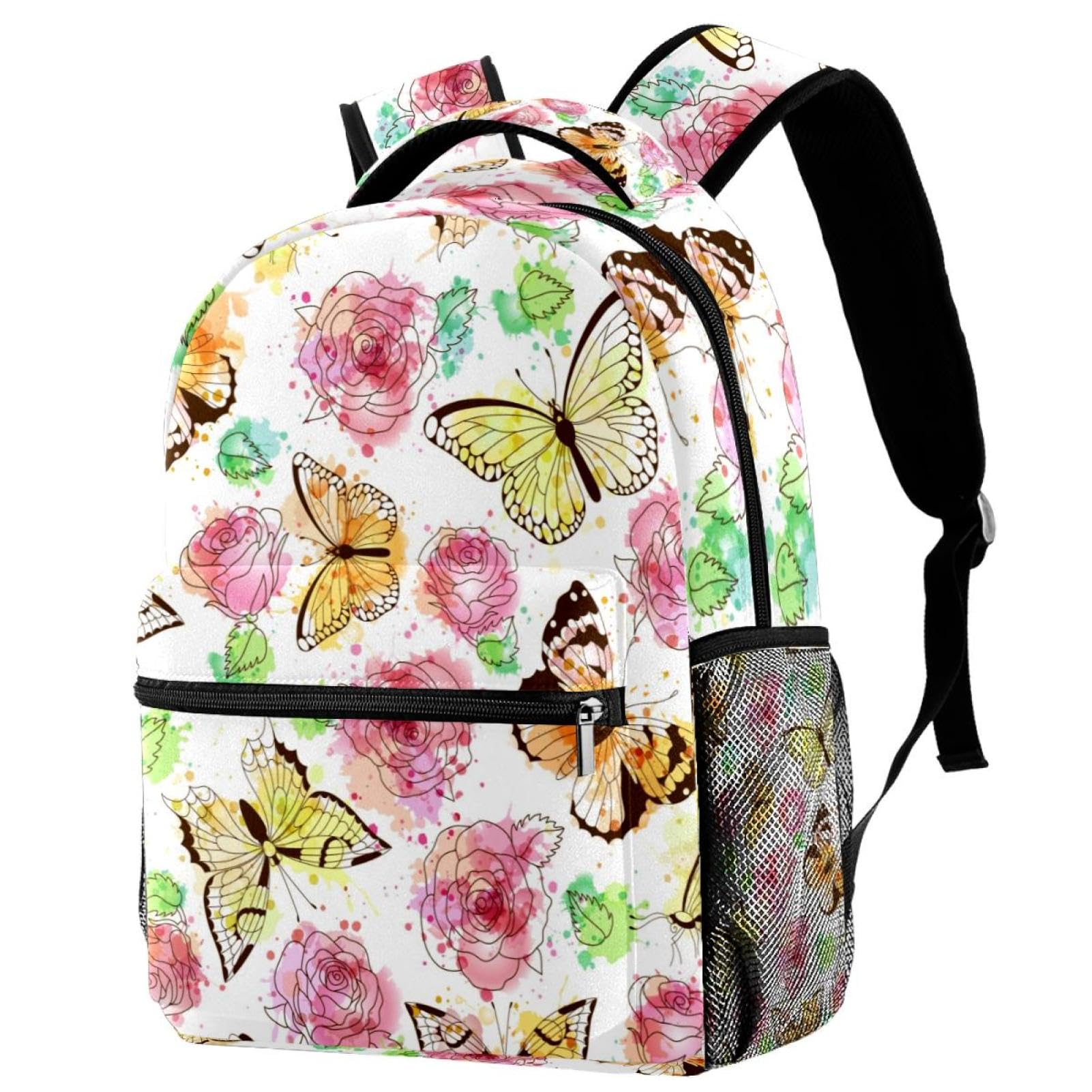 Sac de voyage décontracté papillon et roses pour weekend et sorties