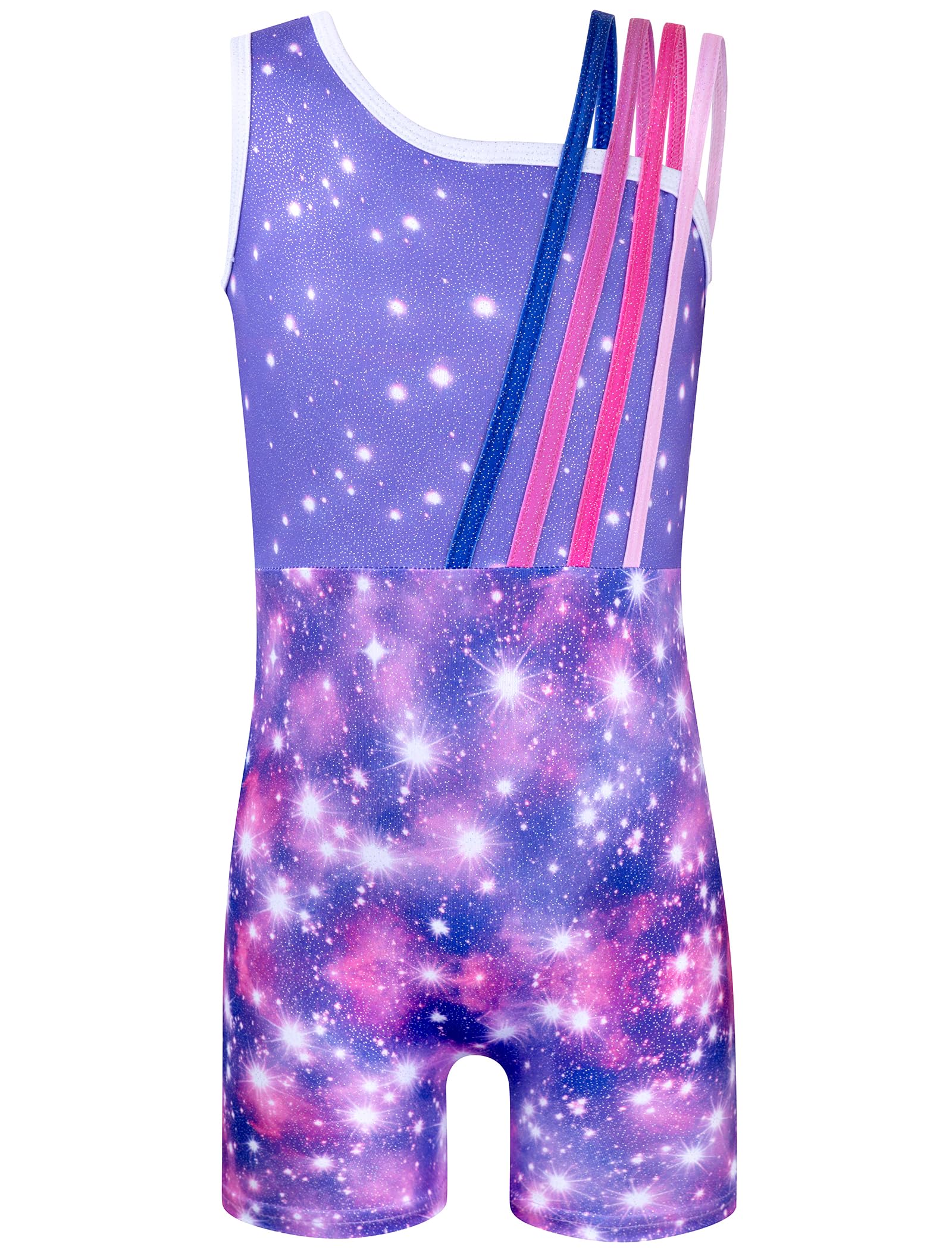 HOZIY Gymnastics Leotards for Girls with Shorts Toddlers Biketards Rainbow Unicorn Dinosaur Mermaid Leopard Flower Galaxy