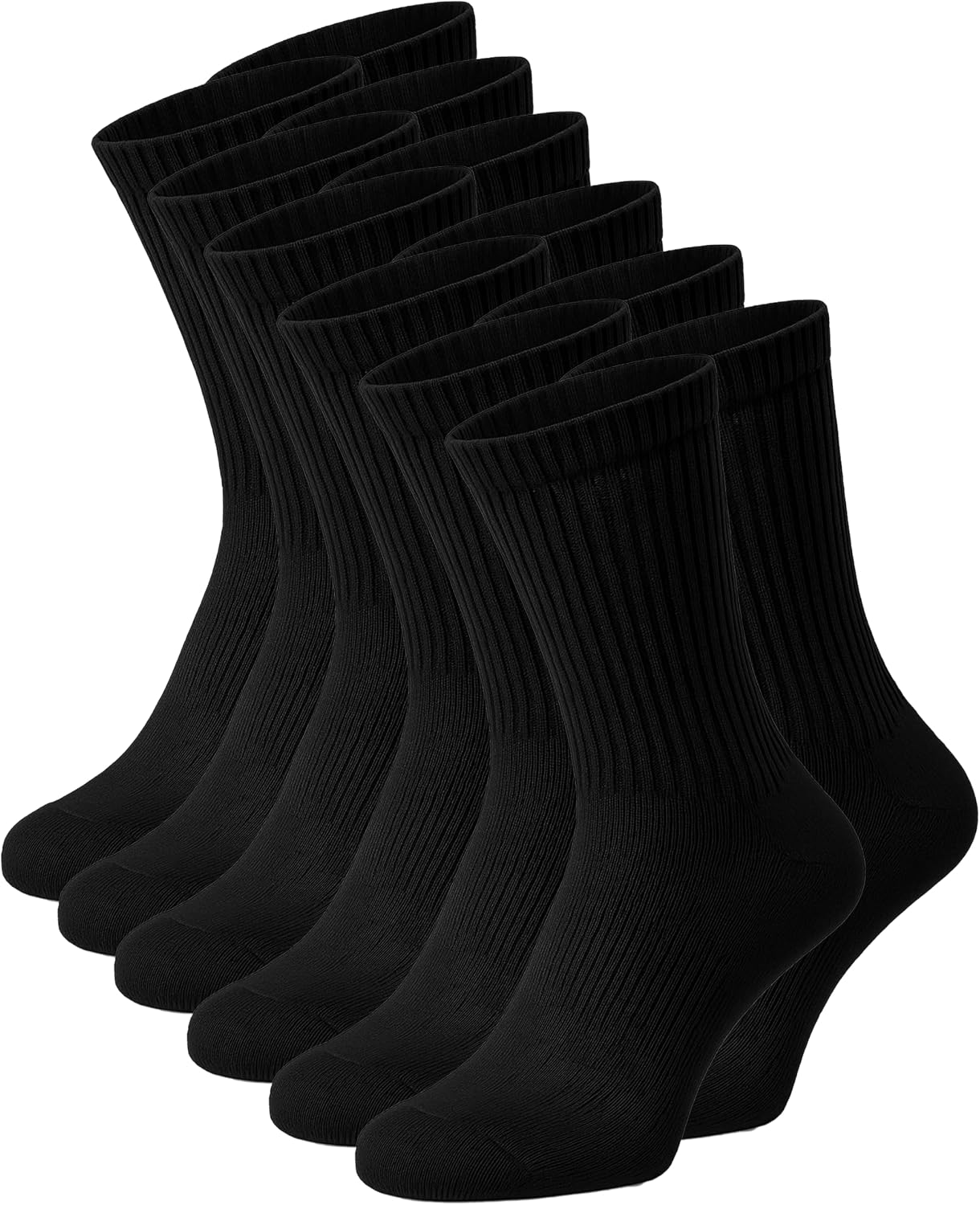 Men Socks 6/12 Pairs, Cotton Crew Socks, Breathable Athletic Extra Heavy Cushion Sock for Workout, Gym
