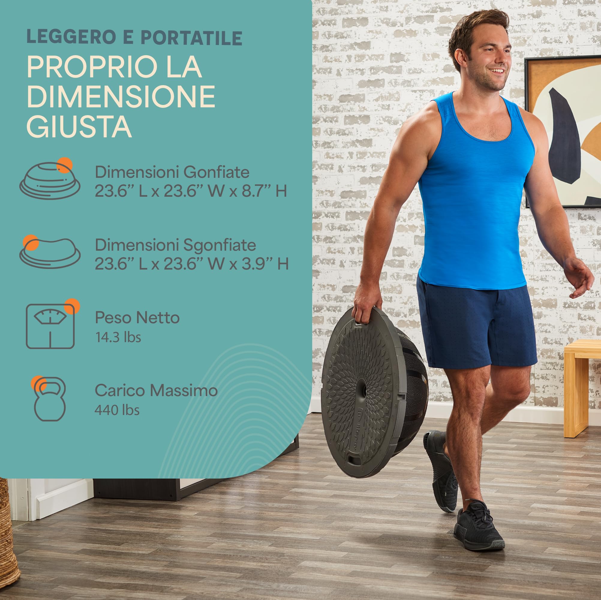 LifePro Palla da stabilità 200 kg Antiscivolo per Allenamenti Equilibrio