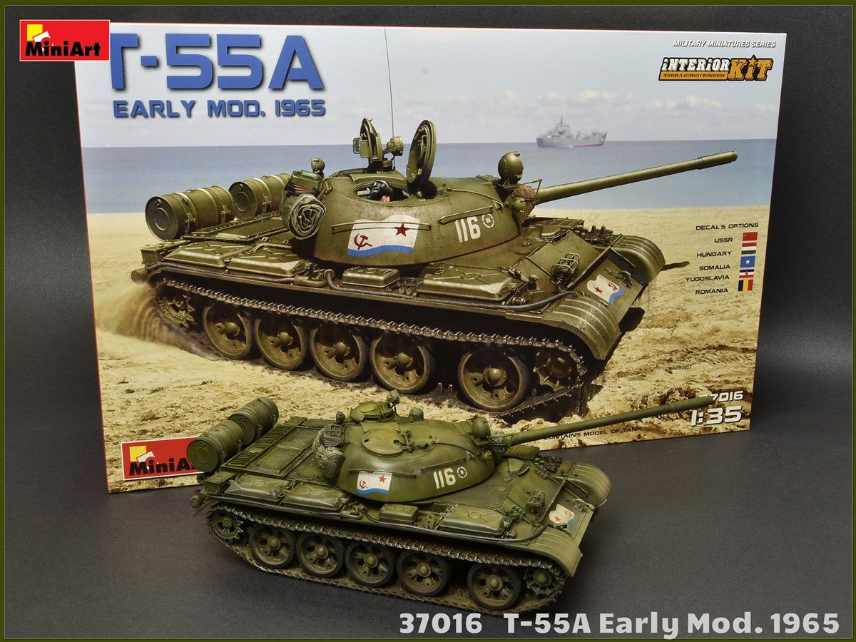 Amazon.com: T-55A Early MOD 1965 Plastic Model KIT MINIART 37016