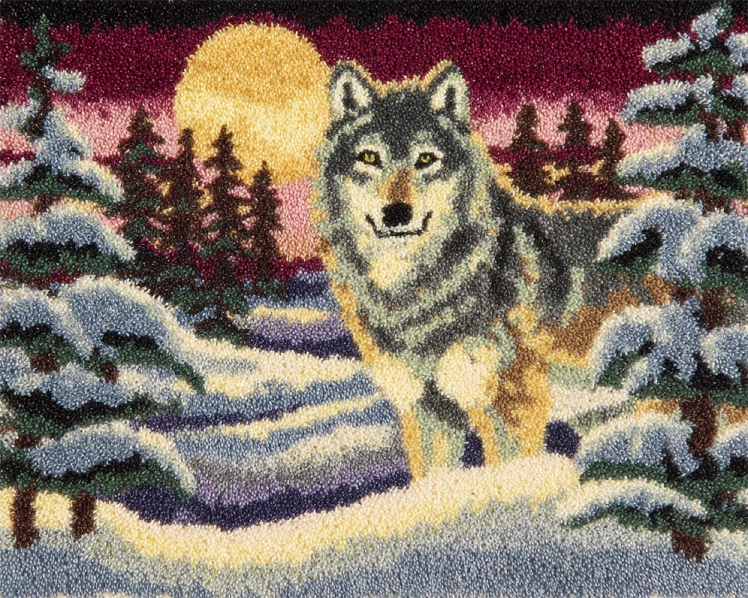 Henypt DIY Knüpfteppich Set Timberwolves 55x75cm