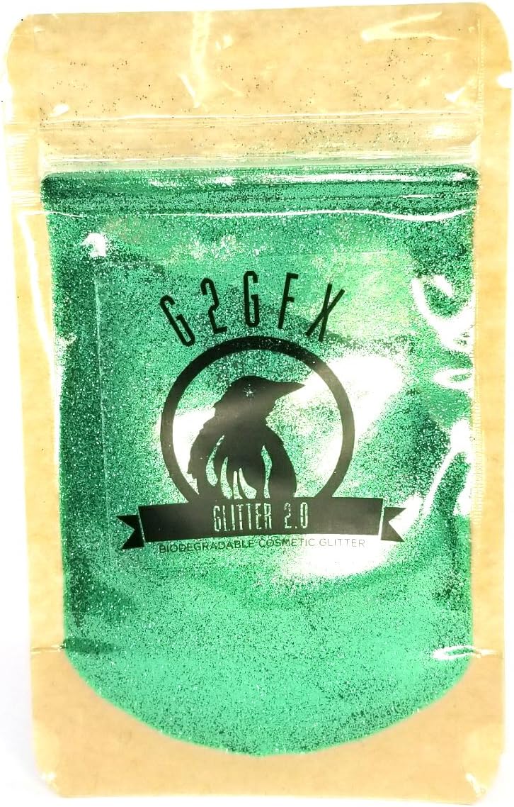 G2GFX Biodegradable Glitter (10g Resealable Pouch, Goblin Green)