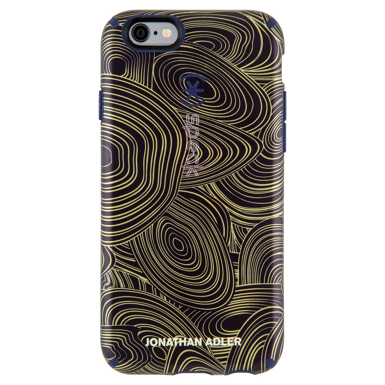 Speck Products CandyShell Inked Jonathan Adler Cell Phone Case for iPhone 6/6S - Retail Packaging - MalachiteBlackGold/BerryBlack Metallic