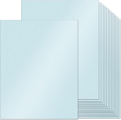 Cartulina azul brillante, 100 hojas Ohuhu 8.5 x 11 pulgadas, peso pesado, 80 libras, papel brillante de doble cara para manualidades, manualidades,