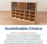 Vista 9 de Estantería de almacenamiento con varios compartimentos hecha de madera de abedul, marca ECR4Kids, 1