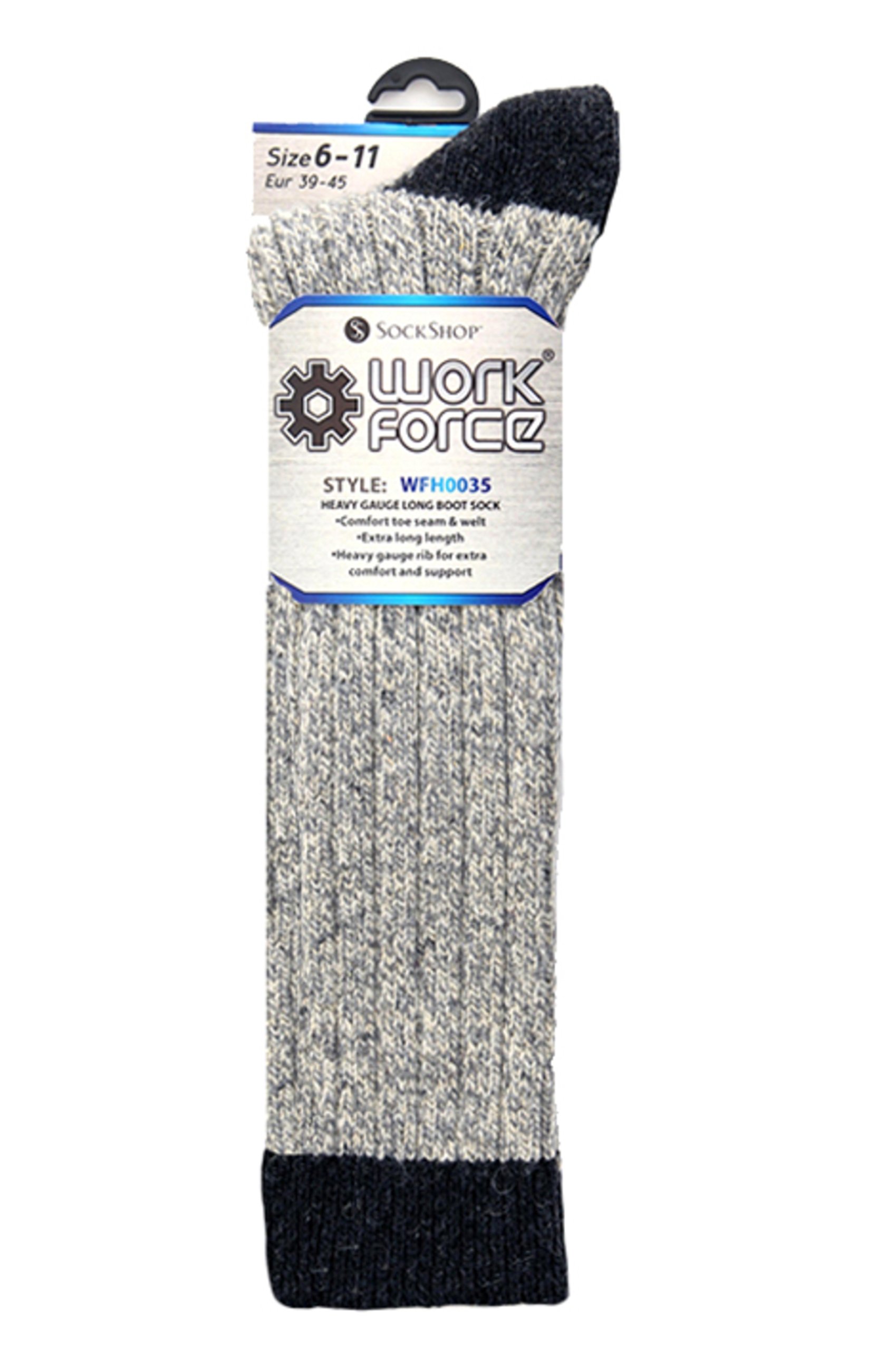 Workforce - 3 paires homme extra longues hautes laine chaussettes pour marcher