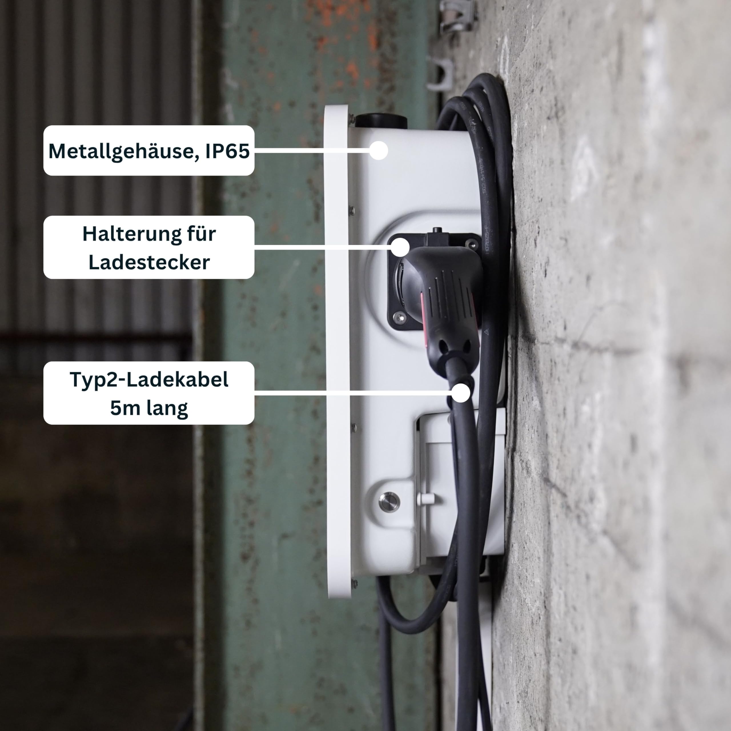 DAHEIM LADEN.DE Smart PRO Wallbox 11kW mit 5m Ladekabel, mit App, PV-Überschussladen, Lastmanagement, RFID, 14a