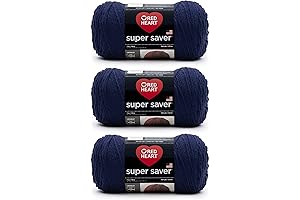 Red Heart Super Saver 7oz 3 Pack Soft Navy Acrylic Yarn for Knitting and Crochet