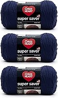 Vista 30 de Red Heart Super Saver - Hilo de salvia ligera, paquete de 3 unidades de 6.98 oz/7 onzas, acrílico, 4 medianos (peinado), 364 yardas, tejido/ganchillo