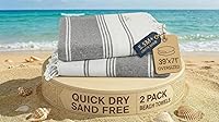 Vista 35 de LANE LINEN Paquete de 2 toallas de playa turcas, toallas de playa de gran tamaño de 39 x 71 pulgadas, esenciales de playa para mujeres, toalla