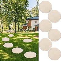 Wiwiqing 6-Pack 15.5" Octagon Resin Garden Stepping Stones with 30 Ground Stakes - Durable Outdoor Pathway Pavers for Lawn Walkway Yard