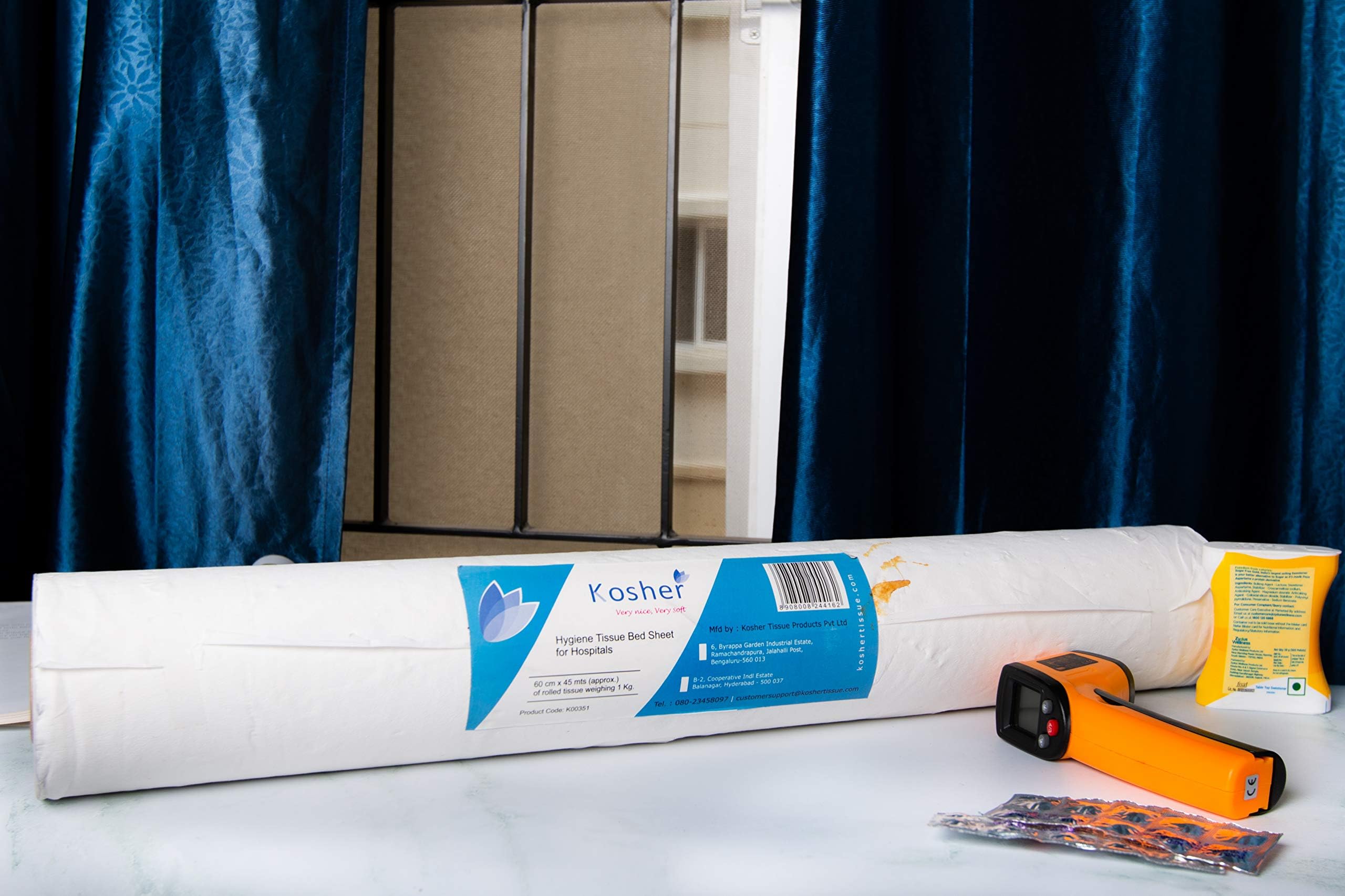 Kosher Bed Roll for Hospitals, Salons & Spa | Disposable Tissue Rolls | Pack of 3, 60 cm*45 Mtr ,1 kg Per Roll