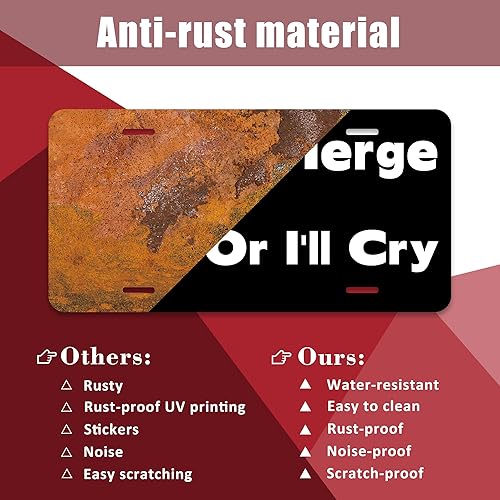 Miniatura 2 de Let Me Merge Or I'll Cry - Placa de matrícula personalizada, de acero inoxidable a prueba de óxido, para hombres y mujeres, 12.2 x 6.2 pulgadas