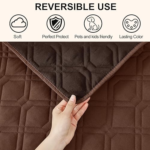 Miniatura 3 de Smiry Funda impermeable para cama de mascota, suave y lavable, para cama, sofá, reversible, perros pequeños, medianos, grandes, gatos, diseño