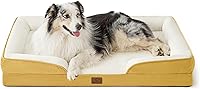 Vista 169 de Bedsure - Cama ortopédica XXL para perros, sofá cama lavable para perros gigantes, espuma de soporte con funda extraíble y lavable, forro Marrón