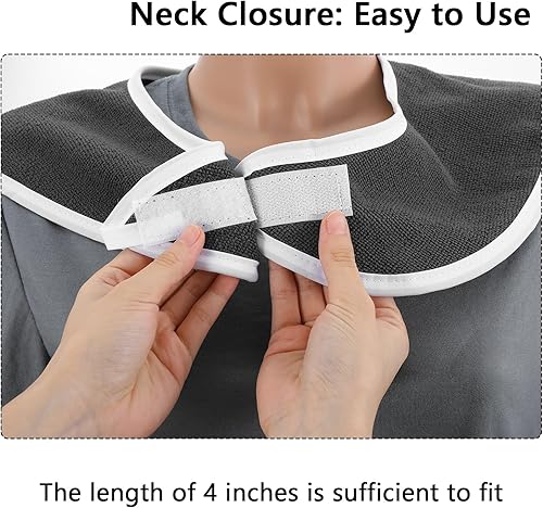 Miniatura 4 de 2 baberos para adultos para comer, protectores de ropa antimanchas para adultos, baberos para adultos mayores, baberos para ancianos, mujeres,