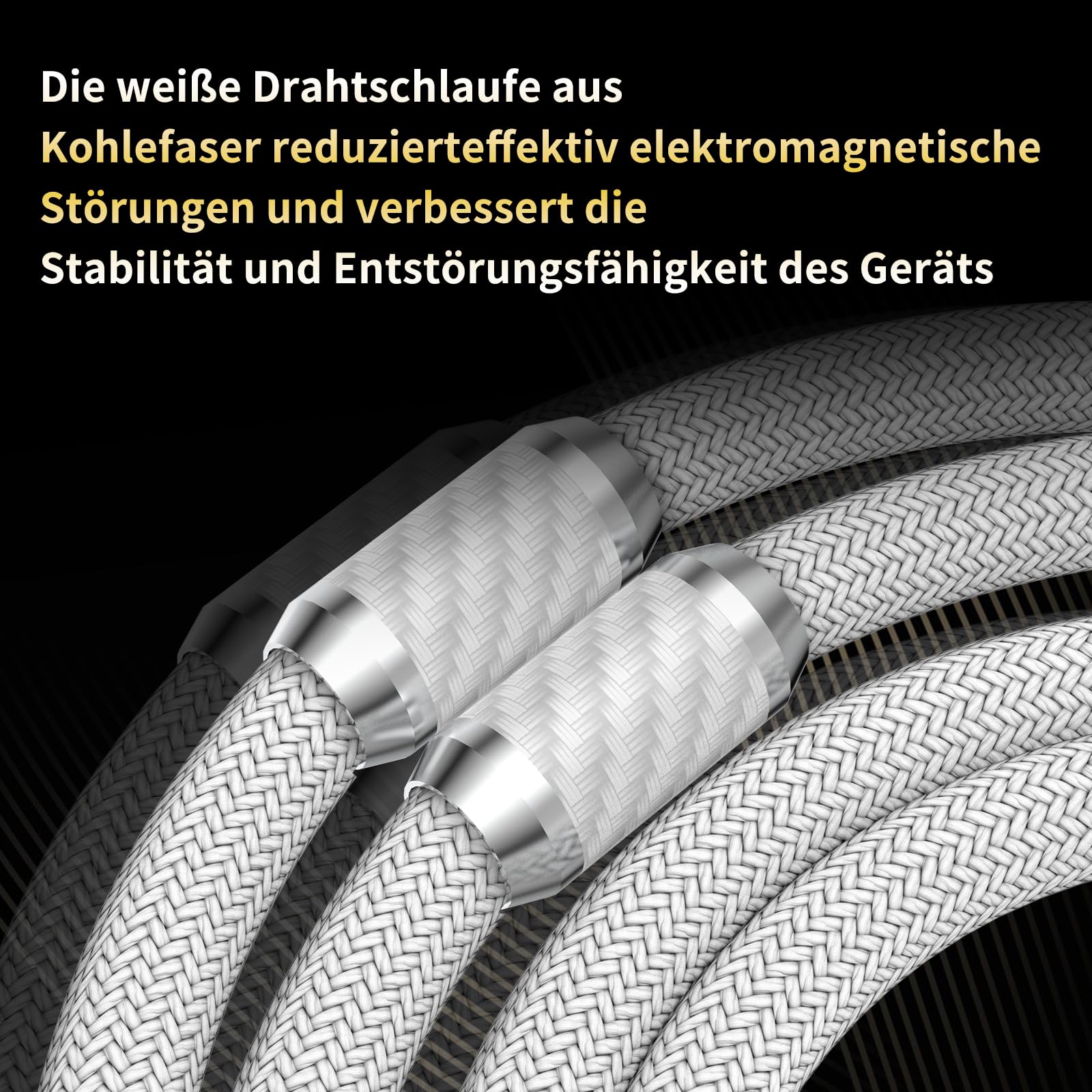 XLR Kabel Mikrofonkabel Versilbert Premium 3-Pin symmetrischer XLR Stecker auf Buchse Mikrofon-Kabel DMX Patchkabel für Mikrofon,Verstärker,Mischpult,Hifi Lautsprecher.(2M,Weiß)