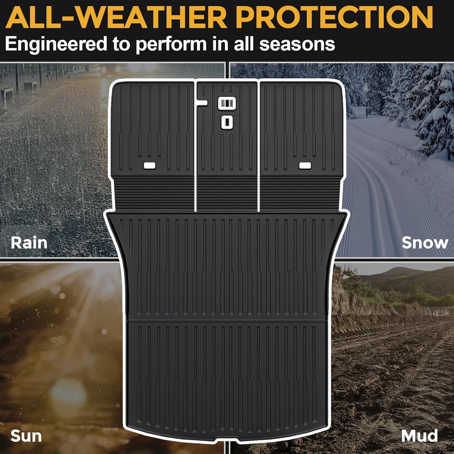 Cargo Mat for 2025 2026 Tesla Model Y Juniper Accessories, Full Coverage All Weather Trunk Cargo Liner with Backrest Protectors for Model Y 5 Seats (Not fit Standard) - Image 8