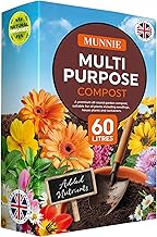 Munnie 60L Multi-Purpose Fertiliser Soil Bag – Eco-friendly Soil Seed Compost, Nutrient Rich Mix for Potting, Growing Garden, Outdoor, Indoor, Houseplant Seed Plants