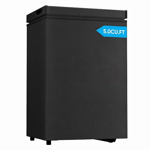 5.0 Cubic Feet Energy Saving Deep Freezer, Black