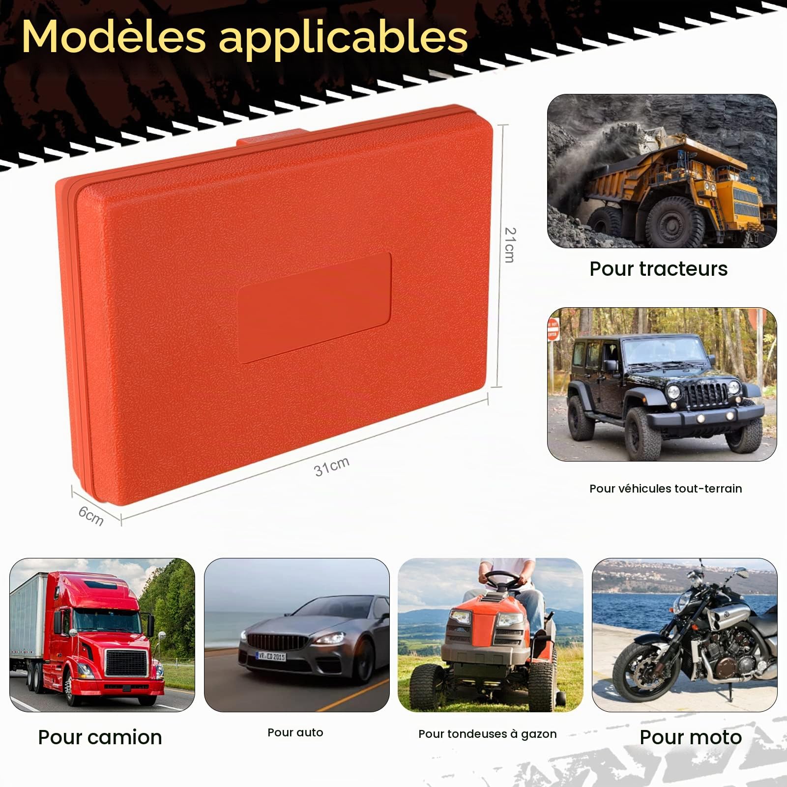 MAIKEHIGH Kit de Réparation de Pneu 100 Pièces, Réparation Pneu | Kit Anti Crevaison pour Voiture, Moto, VTT, Camion, Tracteur, SUV