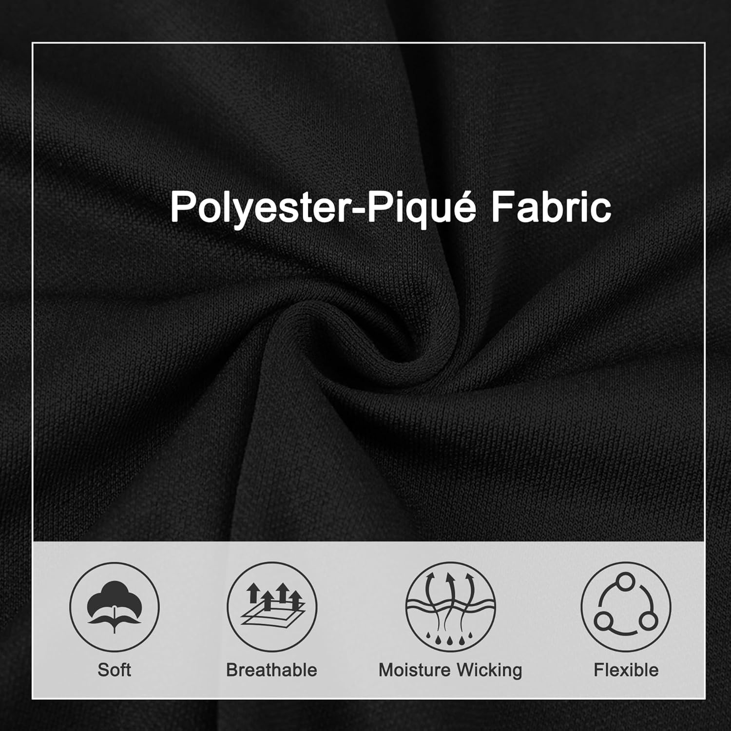 V VALANCH Mens Polo Shirts Short Sleeve Moisture Wicking Casual Athletic Golf Tennis Collared Shirts - Image 6