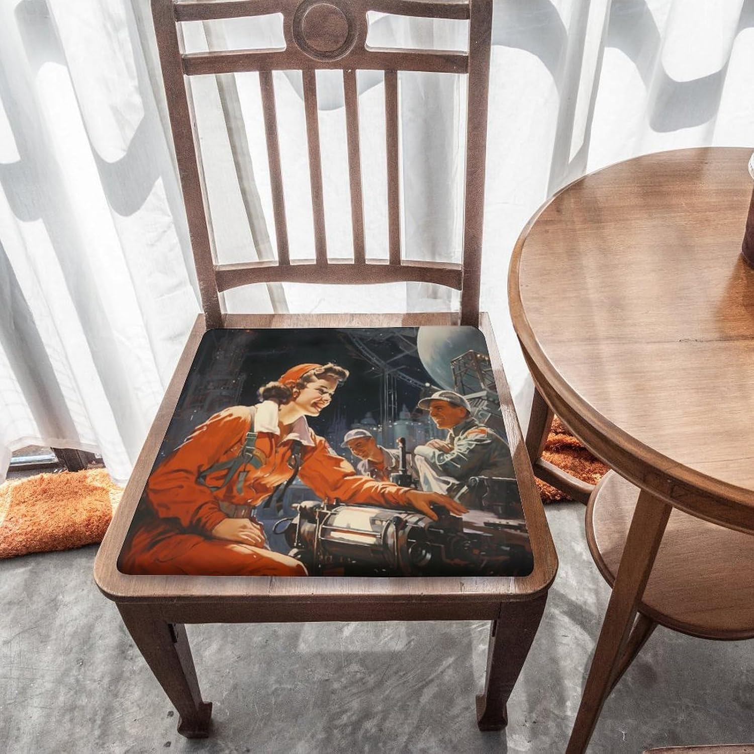 USSR Space Program Rocket Communism Floor Pillow Meditation Yoga Cushion Square Chair Cushion Pillows Seating for Adults