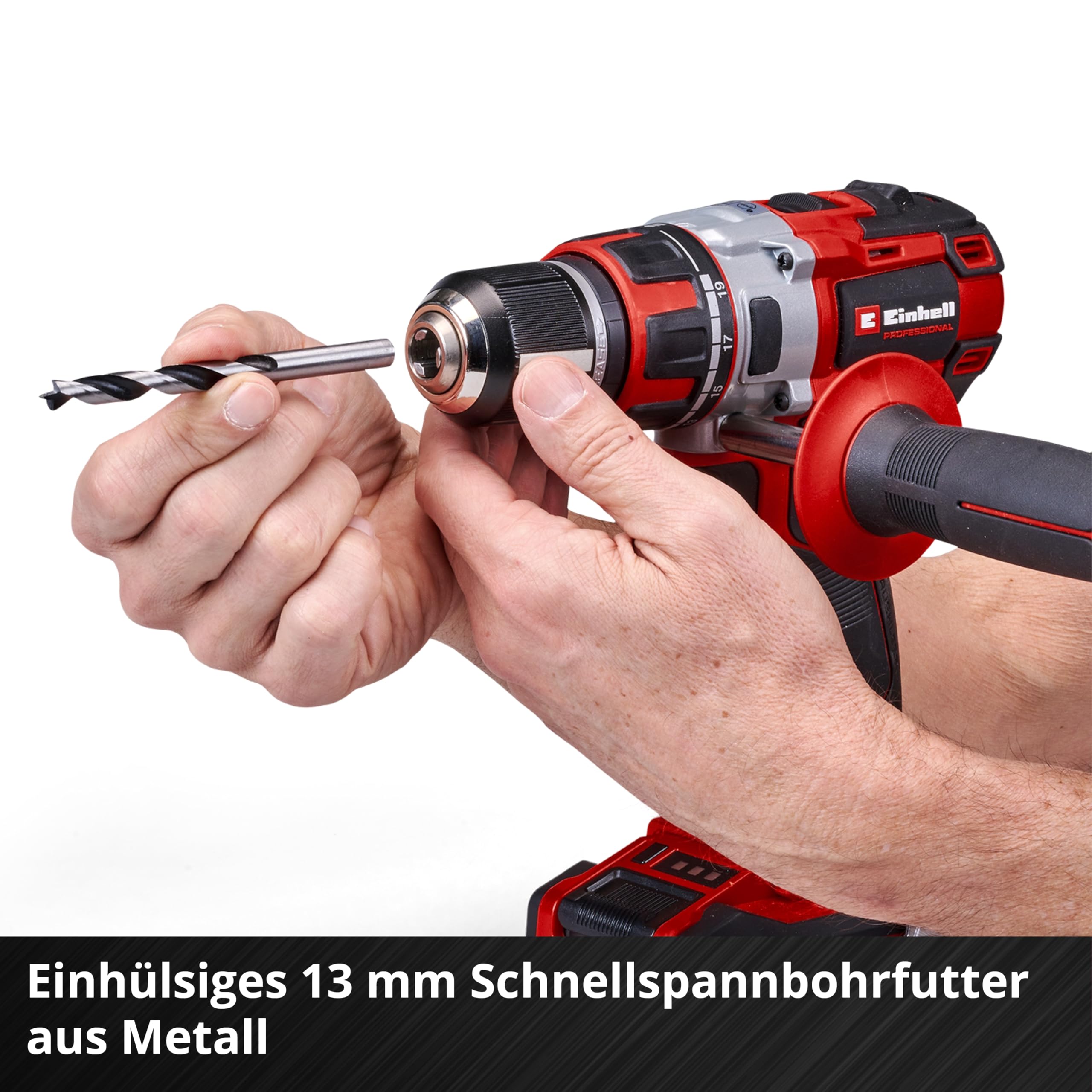 Einhell Professional Akku-Bohrschrauber TP-CD 18/80 Li BL-Solo Power X-Change (18 V, Brushless, 80 Nm, 13 mm Bohrfutter, 2 Gang, 19 Drehmomentstufen, Bohrstufe, ohne Akku)