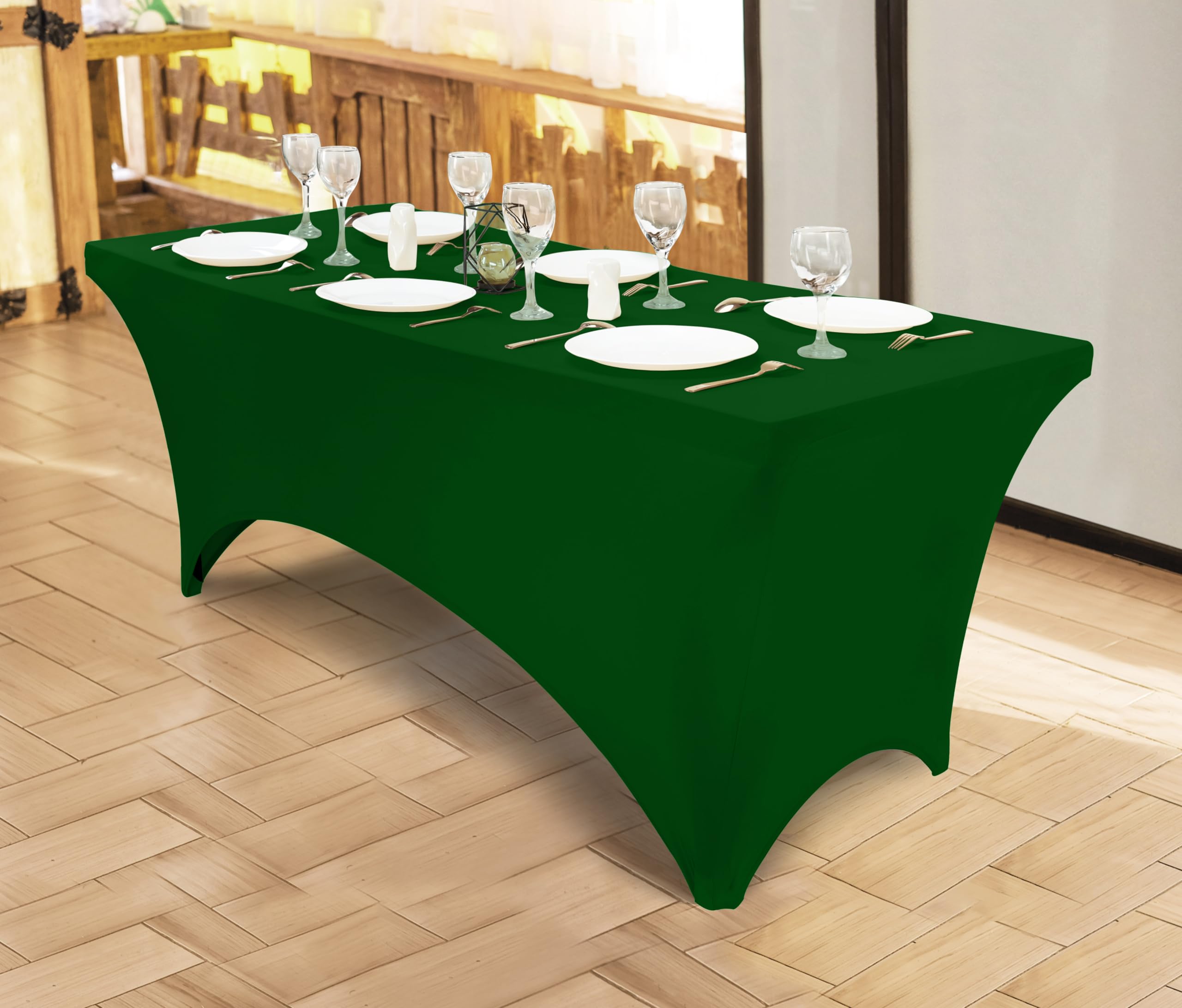 Utopia Kitchen 2-Pack Spandex Tablecloths 6FT - Stretch Fitted Covers For 72x30 Inch Tables