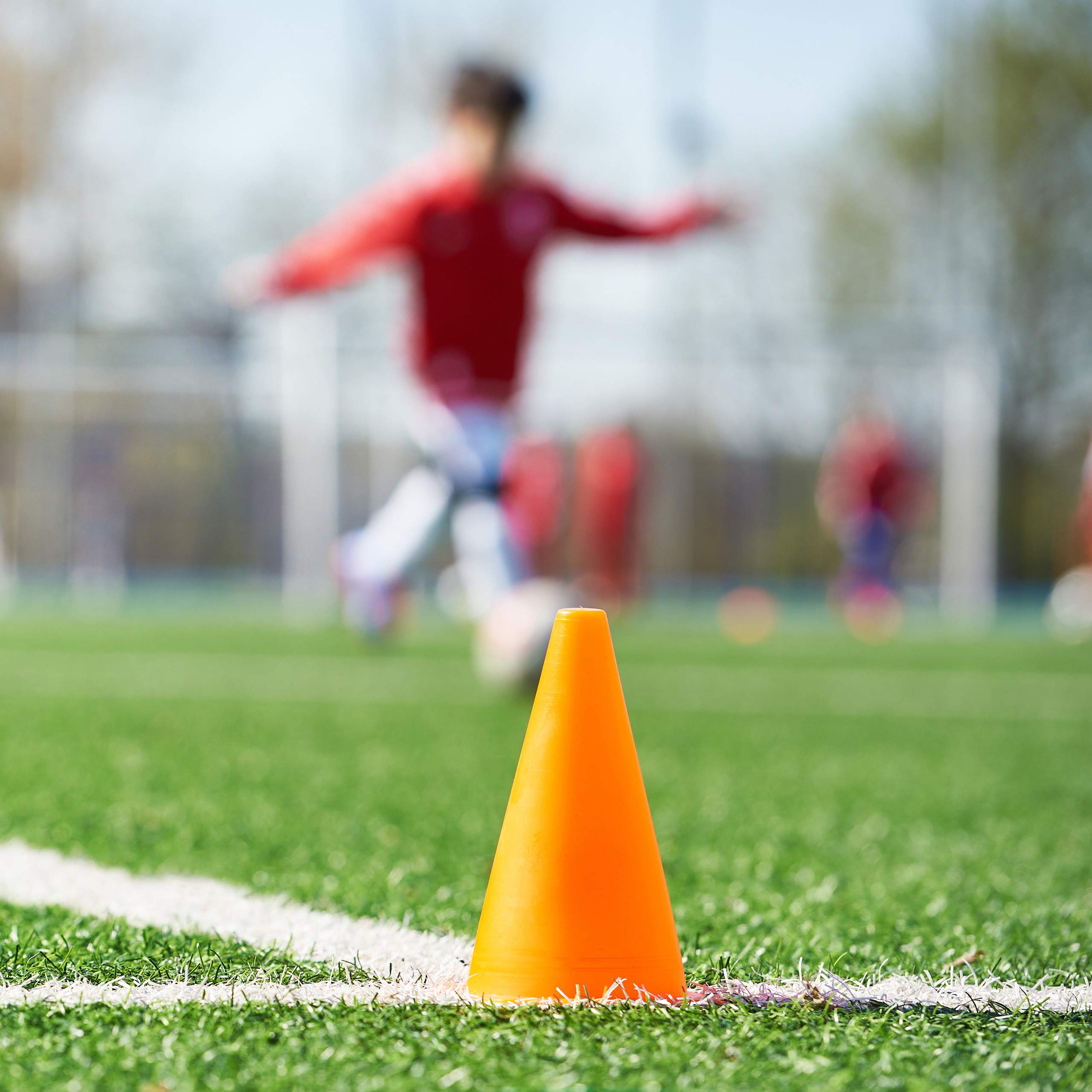 Relaxdays Coni Stradali, Set 48 Conetti per Allenamento di Calcio, Cani, Sport a Cavallo, Birilli, Bambini, Arancioni