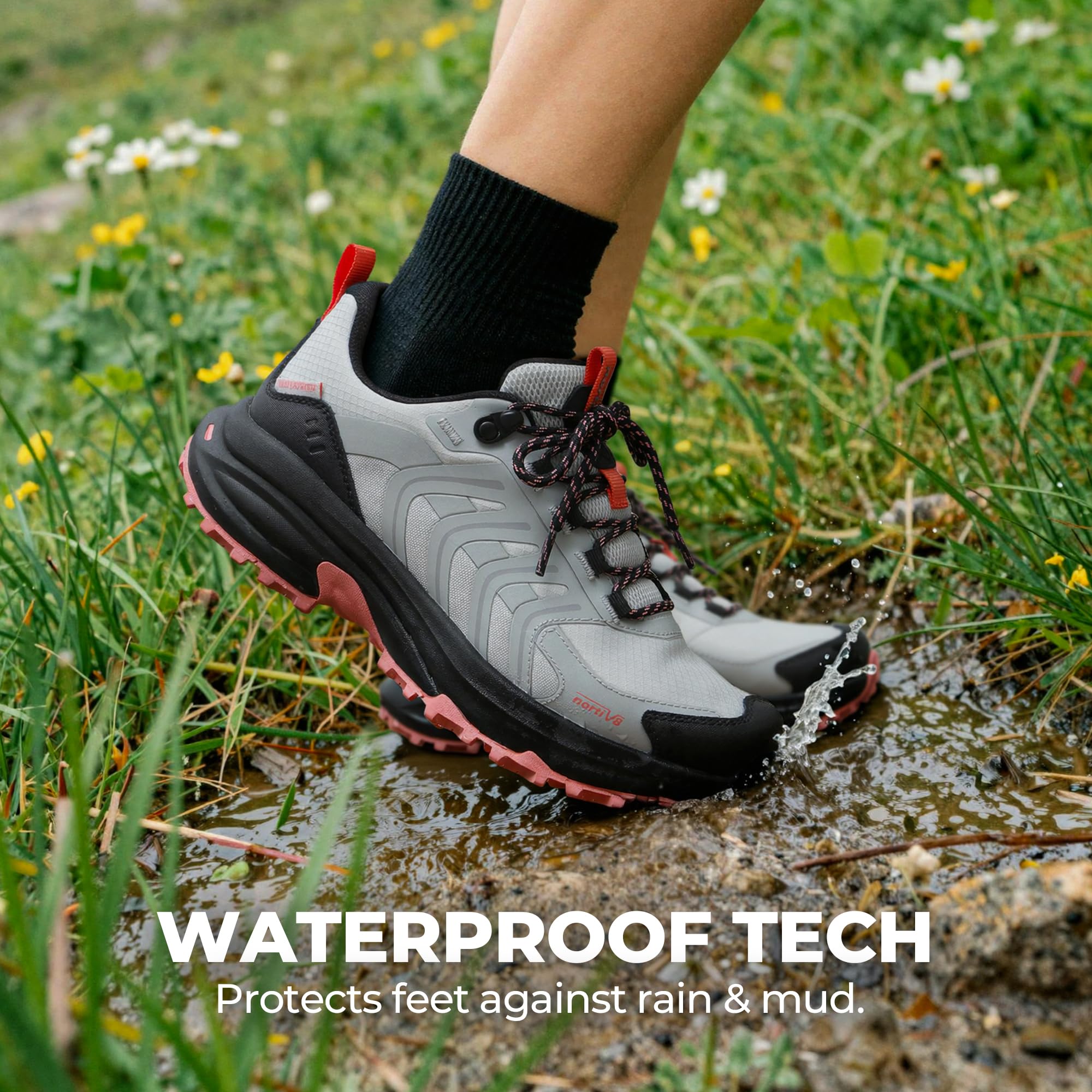 NORTIV 8 Scarpe Trekking Donna Impermeabili Leggeri da Trekking All'aperto Antiscivolo Comodi Campeggio Stivali Traspiranti alla Caviglia