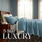 Ensemble de patchs texturés en velours avec shams, literie moderne de luxe tout-saison, confort d'entretien facile, Ultra-Soft,léger & Respirant, Reine, Bleu céleste