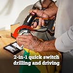 WORX Nitro 20V SwitchDriver 2.0 avec 85 pc Kit d'accessoires, 2-in-1 Pilote sans fil sans brosse, manchons rotatifs de 1/4 po, WX177L.2 – (pile & Chargeur inclus)
