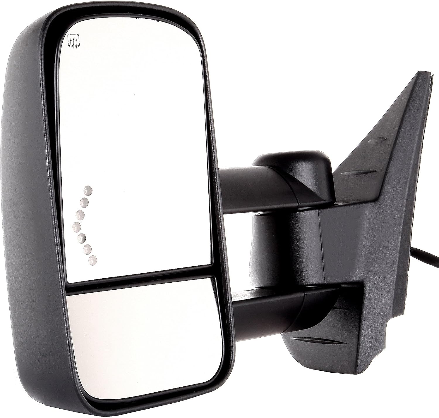 FINDAUTO Tow Mirrors Fit for 2007-2014 for Chevy for GMC 2007 for GMC Sierra 1500/2500 HD/3500 HD (Fit 07 New Body Style Only) Towing Mirrors with Driver and Passenger Side Power Heated Black Housing