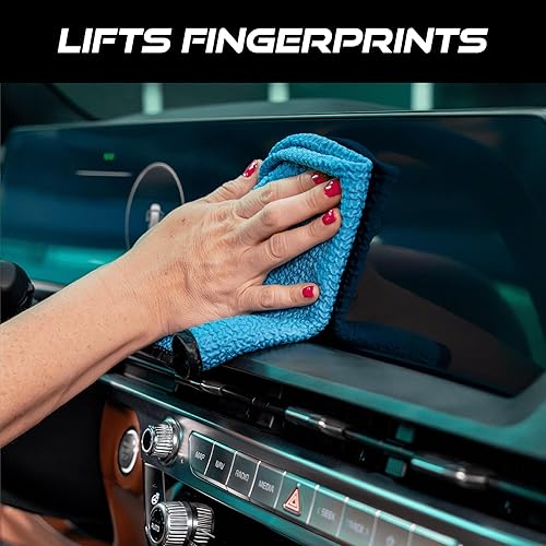 Miniatura 3 de VIKING Paño de limpieza de microfibra para vidrio automotriz, limpiador de vidrio para kit de detalles de automóviles y hogar, 16 x 16 pulgadas,